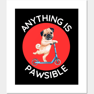 Anything Is Pawsible | Cute Dog Pun Posters and Art